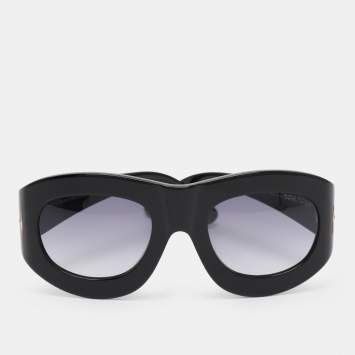 مملوكة مسبقًا Tom Ford Black/Blue Gradient Acetate FT0403 01V Mila Sunglasses 