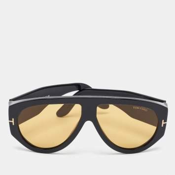 مملوكة مسبقًا Tom Ford Black/Yellow TF1044 Bronson Frame Aviator Sunglasses
