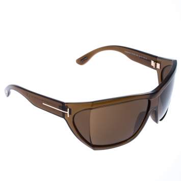 Pre Owned Tom Ford Brown Sedgewick Oversize Sunglasses