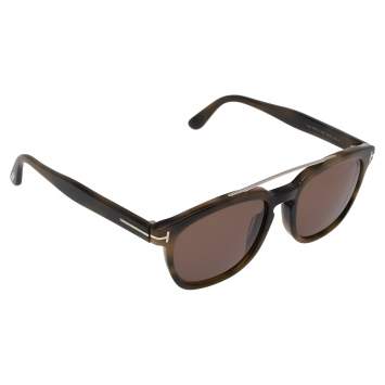 Pre Owned Tom Ford Blonde Havana/ Brown TF516 Holt Sunglasses