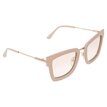 Pre Owned Tom Ford Beige Lara-02 Square Sunglasses