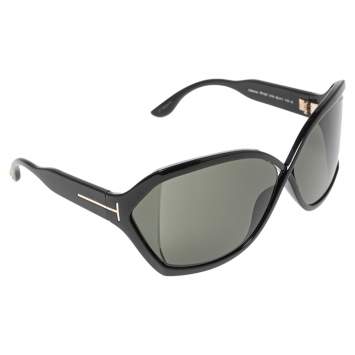 Pre Owned Tom Ford Black Julianne Oversized Sunglasses