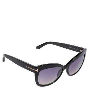 Pre Owned Tom Ford Black Alistair Gradient Cat Eye Sunglasses