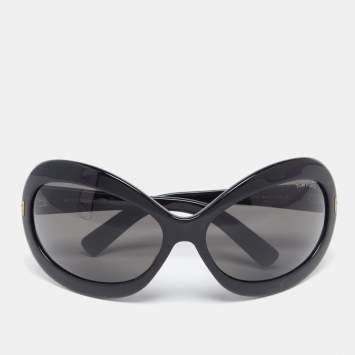 Pre Owned Tom Ford Black TF428 Edie Oval Sunglasses