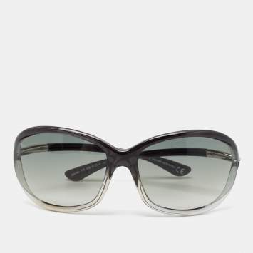 Pre Owned Tom Ford Black/ Grey Gradient TF8 Jennifer Rectangular Sunglasses