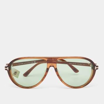 Pre Owned Tom Ford Brown/Green TF1023 Marcus Sunglasses