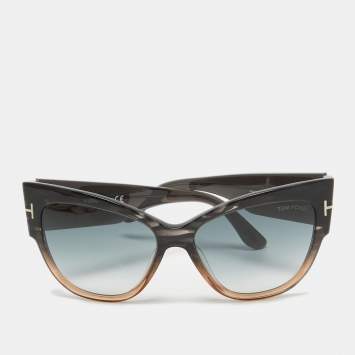 Pre Owned Tom Ford Grey Gradient TF371 Anoushka Cat Eye Sunglasses