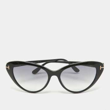 Pre Owned Tom Ford Black Gradient TF869 Harlow Cat Eye Sunglasses