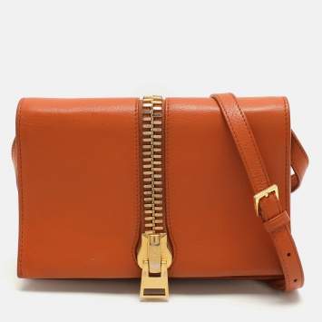 Pre Owned Tom Ford Brown Leather Sedgewick Shoulder Bag
