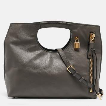 Pre Owned Tom Ford Grey Leather Alix Shoulder Bag