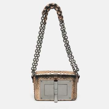Pre Owned Tom Ford Bronze Python Natalia Chain Shoulder Bag