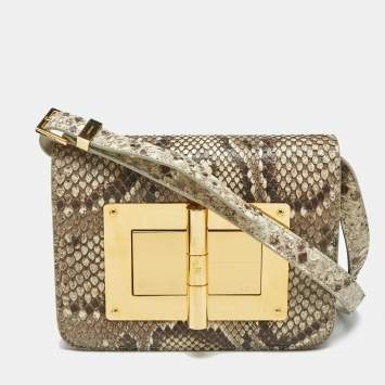 Pre Owned Tom Ford Beige Python Small Natalia Crossbody Bag