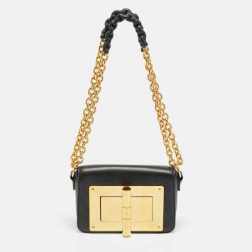 مملوكة مسبقًا Tom Ford Natalia Mini Black Leather Shoulder Bag