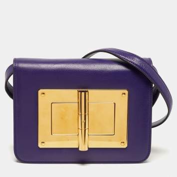 Pre Owned Tom Ford Natalia Small Purple Leather Shoulder Bag
