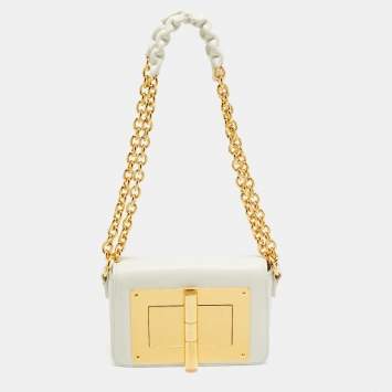 Pre Owned Tom Ford Natalia Mini White Leather Shoulder Bag