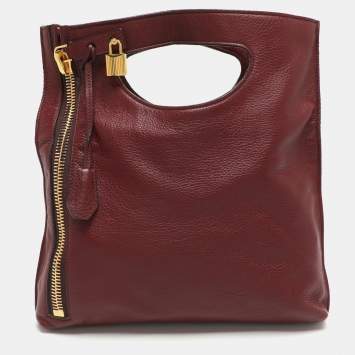 مملوكة مسبقًا حقيبة كتف توم فورد أليكس جلد أحمر