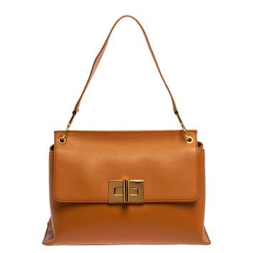 Pre Owned Tom Ford Tan Leather Natalia Shoulder Bag