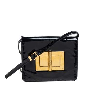 Pre Owned Tom Ford Black Patent Leather Natalia Crossbody Bag