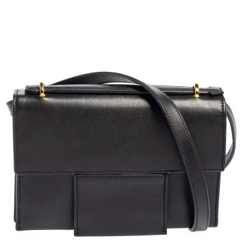 Pre Owned  Tom Ford Black Leather Flap Crossbody Bag
