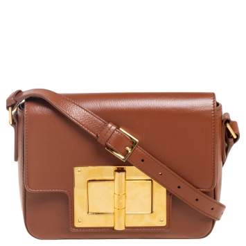 Pre Owned Tom Ford Brown Leather Small Natalia Shoulder Bag