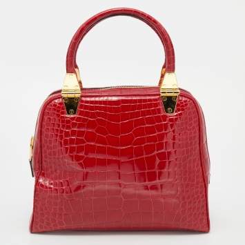 Pre Owned Tom Ford Red Crocodile Leather Tote