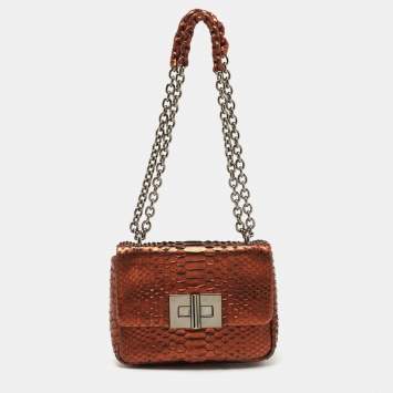 Pre Owned Tom Ford Metallic Python Natalia Crossbody Bag