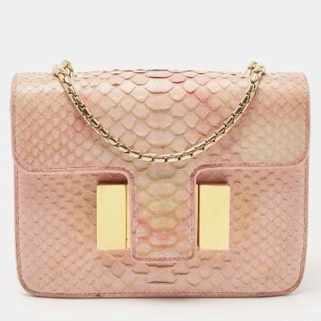Pre Owned Tom Ford Pink Python Sienna Chain Shoulder Bag