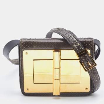 Tom Ford Metallic Gold Python Natalia Bag. Pristine Condition. 9.5, Lot  #58053