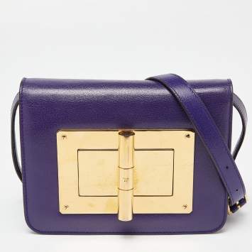Pre Owned Tom Ford Indigo Leather Small Natalia Crossbody Bag
