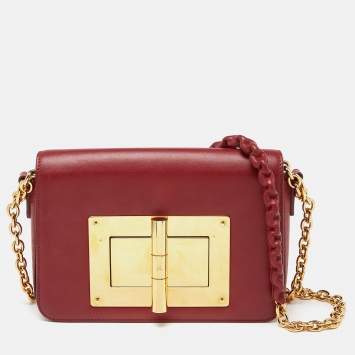 Pre Owned Tom Ford Red Leather Natalia Chain Shoulder Bag