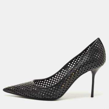 Pre Owned Tom Ford Black Leather Pointed Toe Pumps Size 37.5