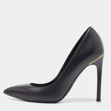 Pre Owned Tom Ford Black Leather Pointed Toe  Pumps Size 38.5
