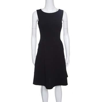 Pre Owned Tommy Hilfiger Black Sleeveless Paneled A- Line Dress S