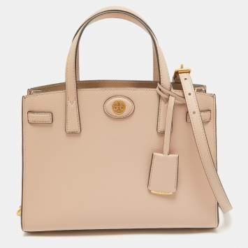 Pre Owned Tory Burch Dusty Pink Leather Small Robinson Satchel
