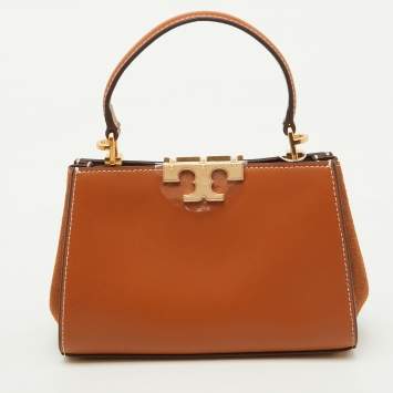 Pre Owned Tory Burch Brown Leather Mini Eleanor Satchel