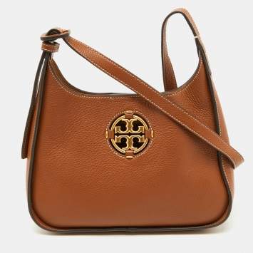 Pre Owned Tory Burch Brown Leather Small Miller Classic Shoulder Bag