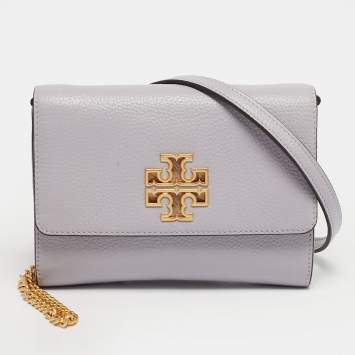 مملوكة مسبقًا Tory Burch Britten Lilac Leather Wallet On Chain