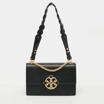 Pre Owned Tory Burch Miller Black Leather Shoulder Bag