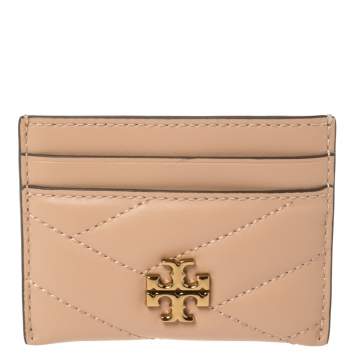 Pre Owned Tory Burch Beige Leather Kira Card Holder 