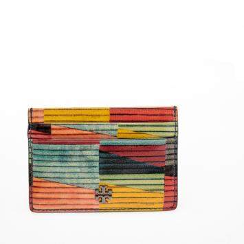 Pre Owned Tory Burch Multicolor Patent Leather Robinson Card Holder