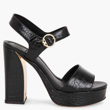 Pre Owned Tory Burch Black Leather Martine Platform Sandals Size EU 38.5