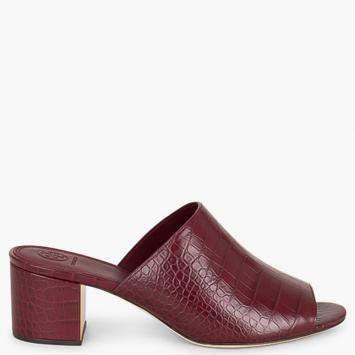 Pre Owned Tory Burch Red Leather Martine Mules Size EU 37.5