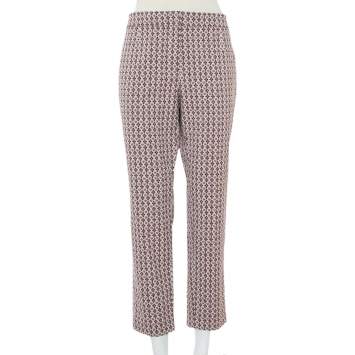 Pre Owned Tory Burch Multicolor Floral Motif Jacquard Skinny Trousers XL 