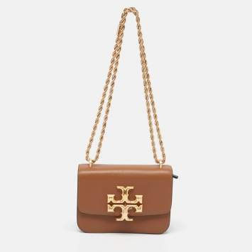 Pre Owned Tory Burch Brown Leather Eleanor Shoulder Bag