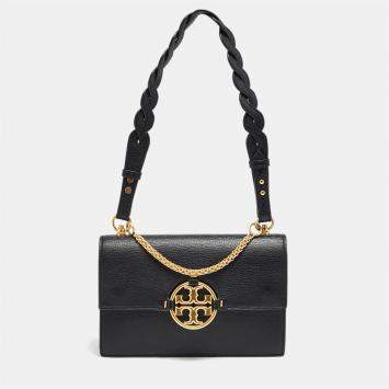 Pre Owned Tory Burch Black Leather and Suede Miller Shoulder Bag