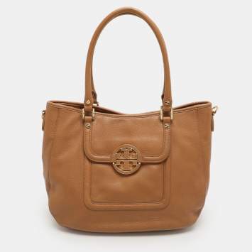Pre Owned Tory Burch Beige Leather Amanda Tote