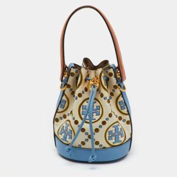 Tory Burch Multicolor Leather Mini T Monogram Bucket Bag