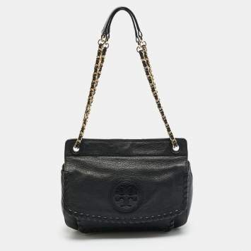 Pre Owned Tory Burch Black Leather Chelsea Shoulder Bag