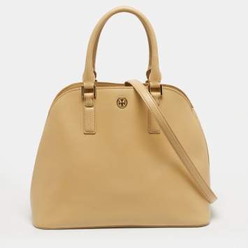 Pre Owned حقيبة توري برش قبة روبينسون جلد بنية