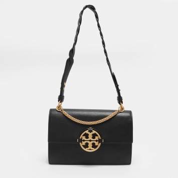 Pre Owned Tory Burch Black Leather and Suede Miller Shoulder Bag